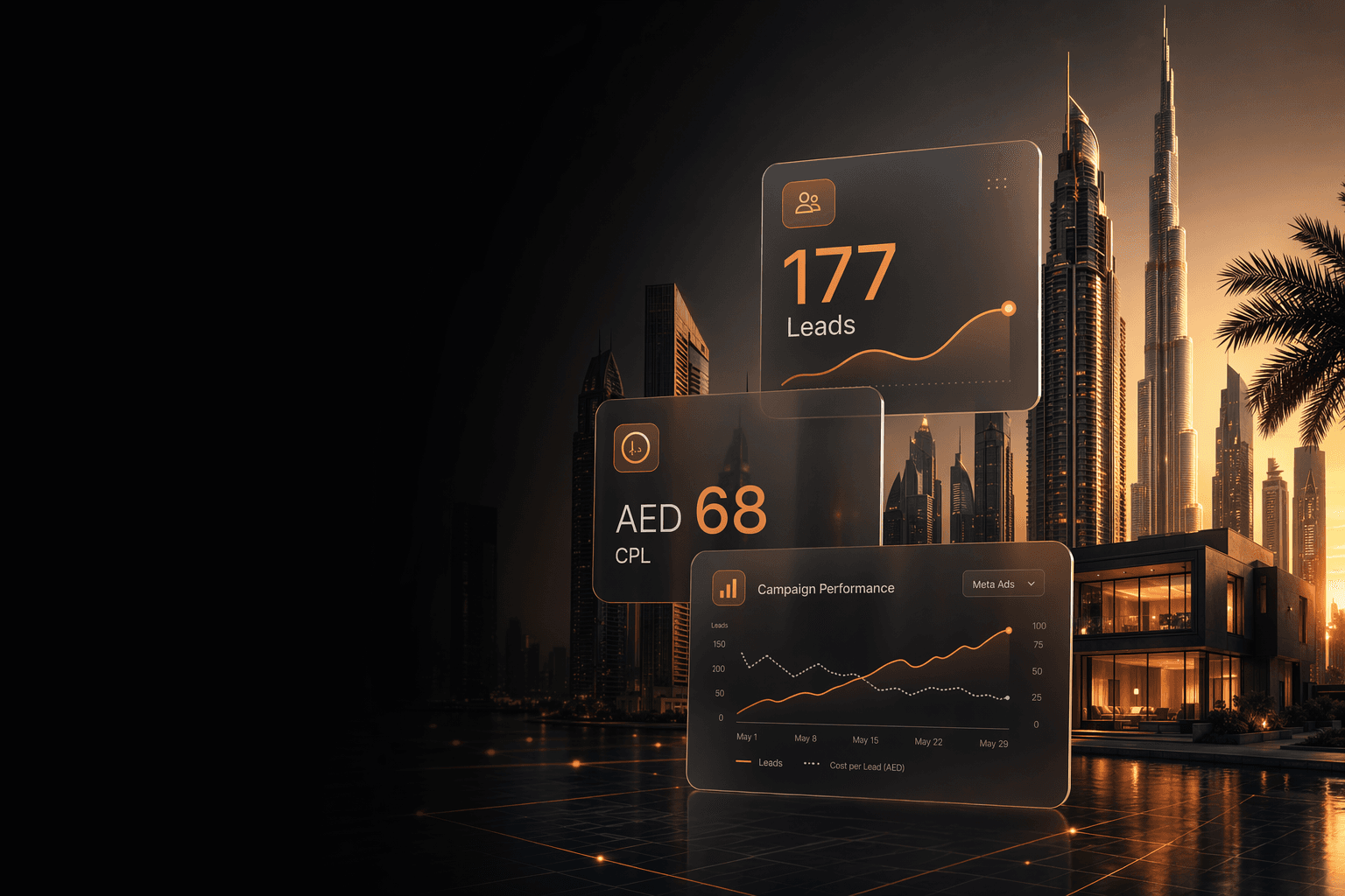 DOM9 Dubai real estate campaign hero banner