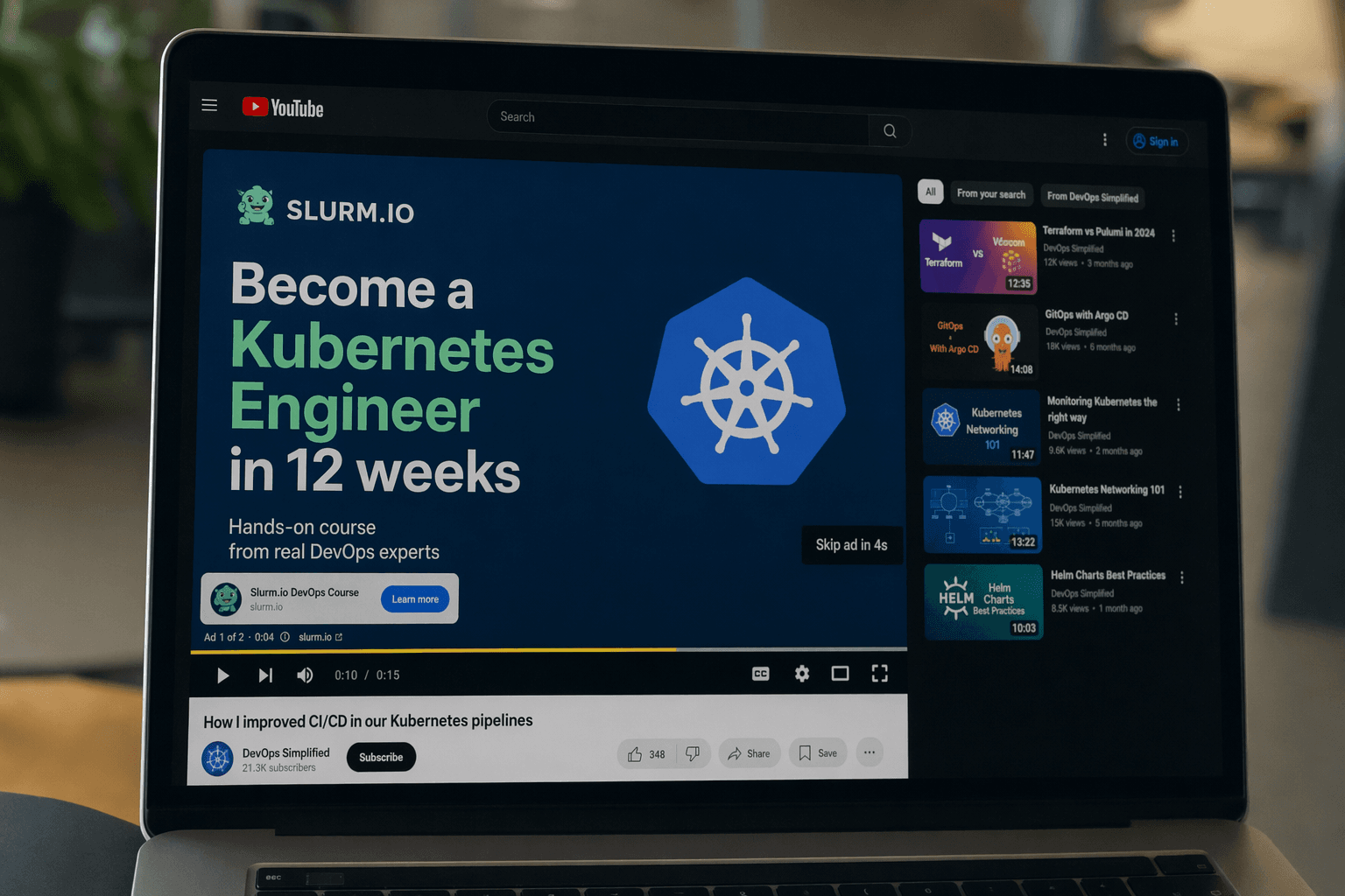Slurm.io creative — four multi-platform DevOps ad mockups (Google, Yandex, VK, YouTube)