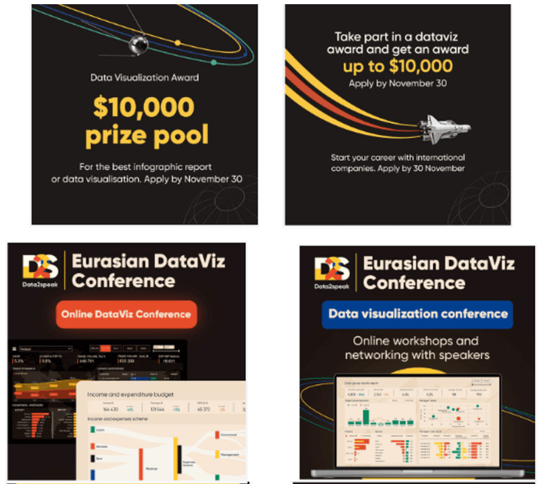 Data2Speak data visualization award — hero campaign banner