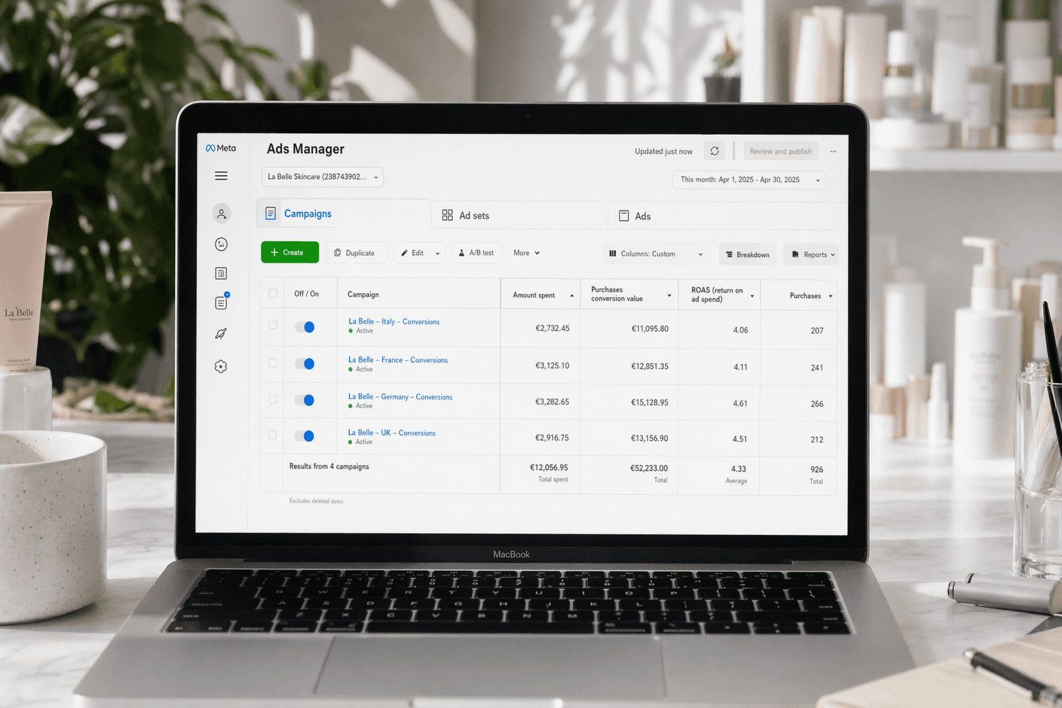 Marble Lab multi-channel marketing dashboard — paid and influencer ROMI tracking